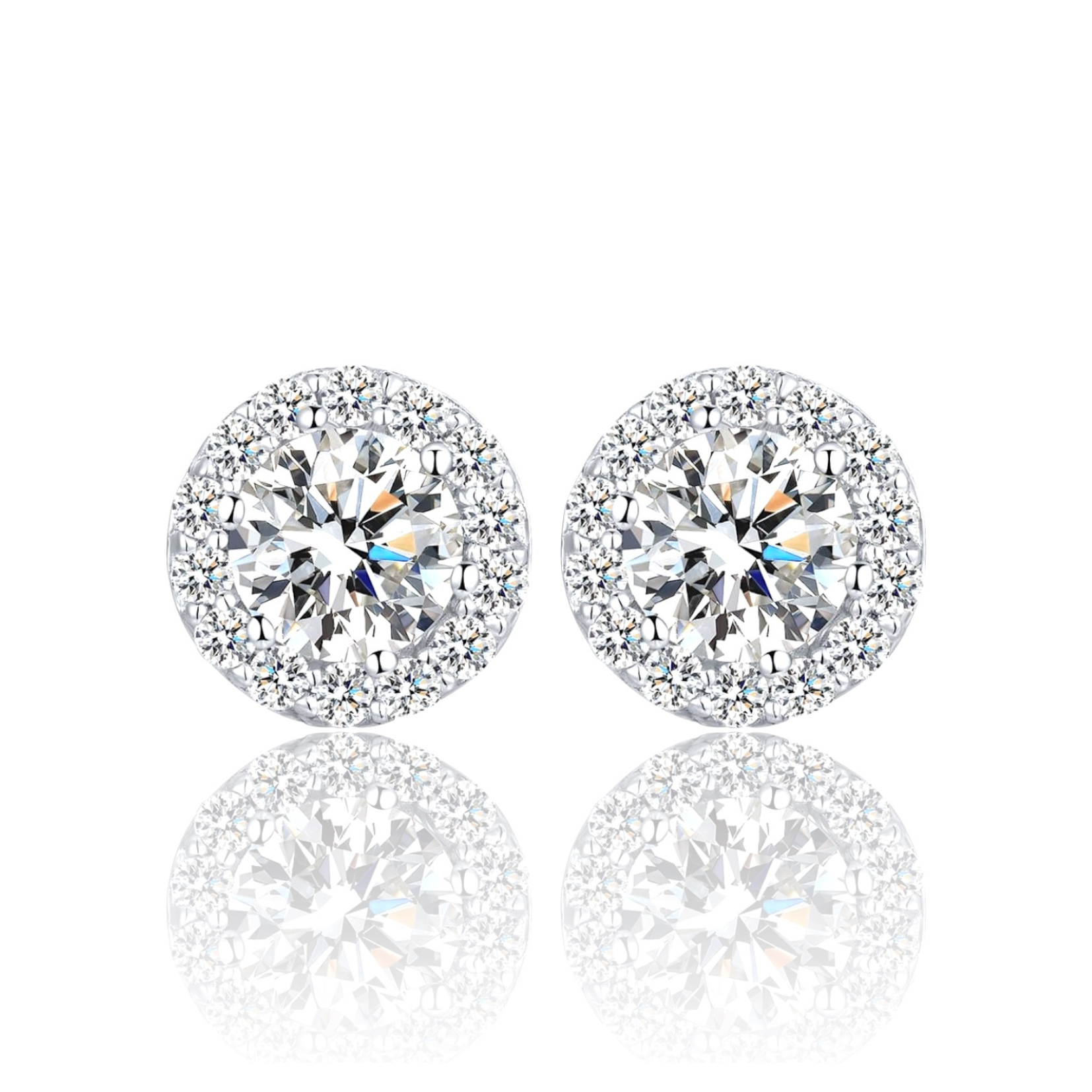 Par de Aros Halo Oro VVS