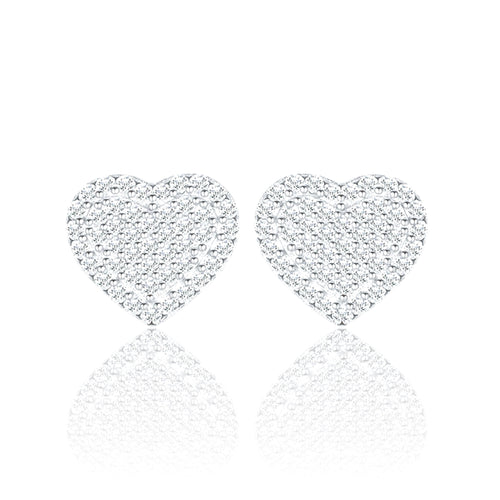 Par de Aros Mega-Corazón Oro VVS